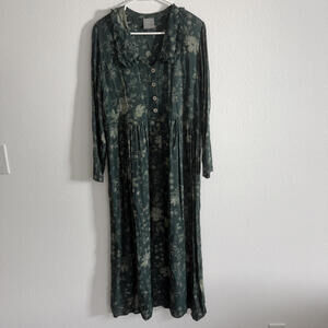 Vintage 80s Rabbit Designs Cottage Prairie Boho Floral Dress Size 6 Made in USA